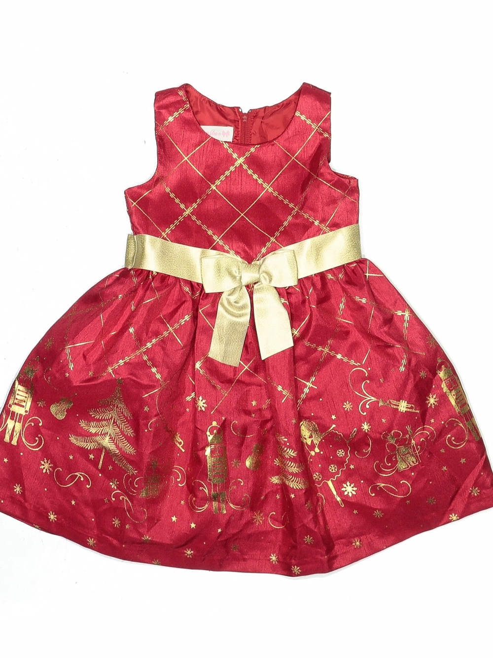 Bonnie Jean Red And Gold Nutcracker Christmas Dress Lk New SZ 3T